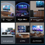 Hisense AX3100Q Barra de sonido de 3.1 canales con subwoofer inalámbrico, Dolby Atmos, DTS:X, canal central, control de aplicación y control remoto, Bluetooth 5.3, listo para Roku TV, 7 modos de ecualización