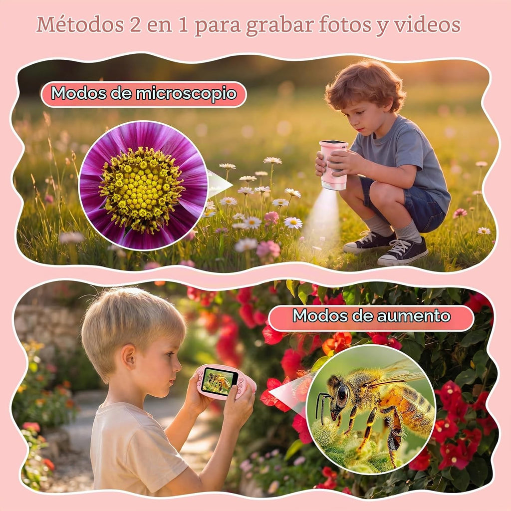 Microscopio digital portátil 4K 1000X para niños con pantalla IPS de 2.0