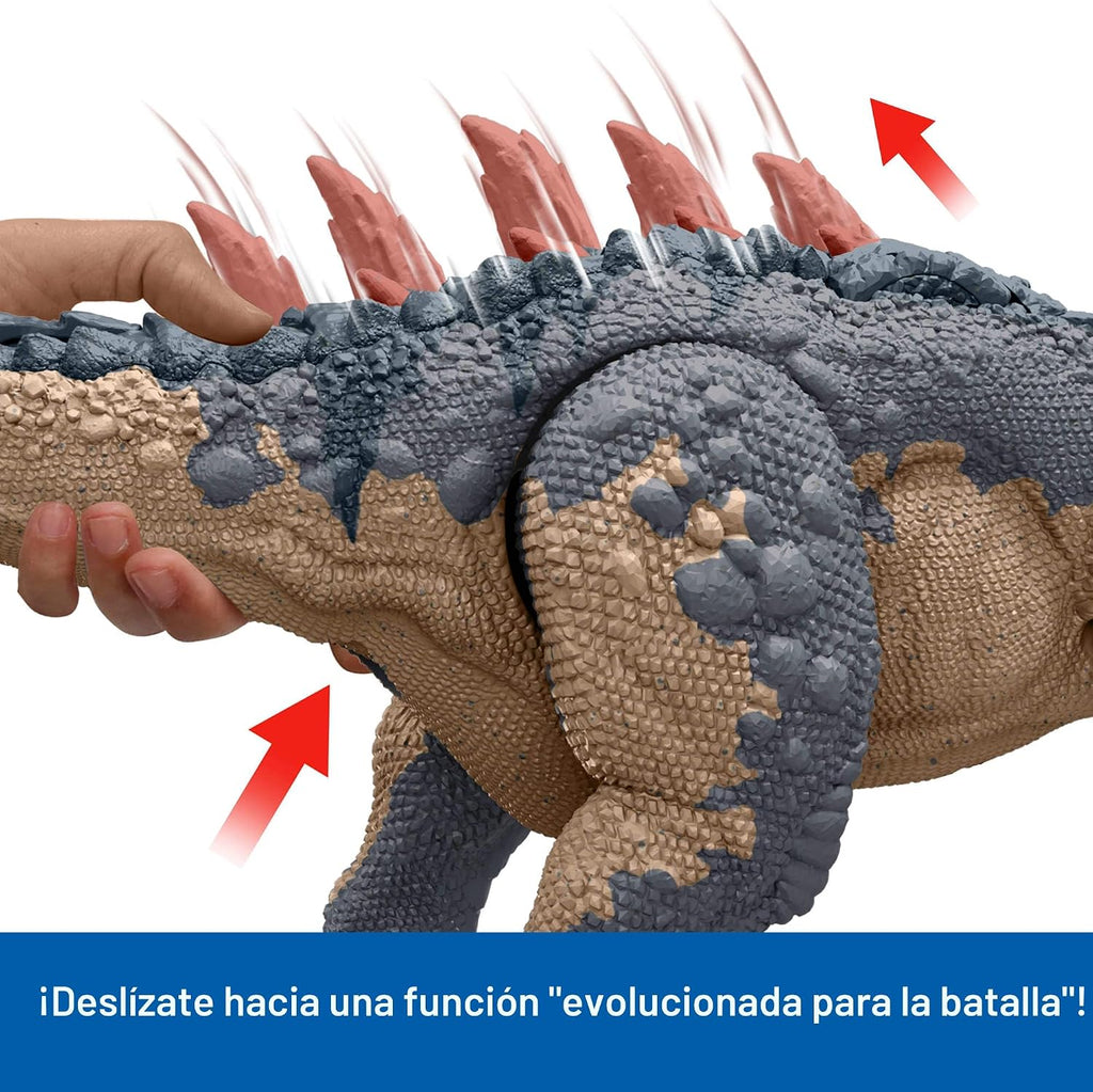 Mattel Jurassic World Figura de acción de rastreadores gigantes, juguete de dinosaurio Mapusaurus con ataque de rabieta de mordida mega, espinas traseras de evolución y juego digital