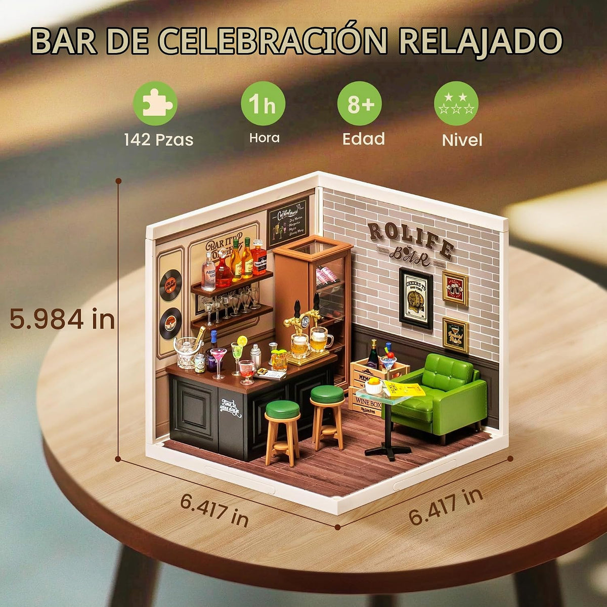 Rolife - Set de construcción de casa de plástico en miniatura de bricolaje con LED, juguetes de juego adecuados para figuras mini, juguetes de construcción, kit de diorama, regalos para adolescentes y