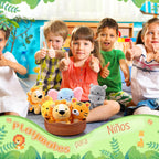 RoundFunny - 6 lindos animales de peluche de safari, juguetes de peluche de la selva de 7 pulgadas