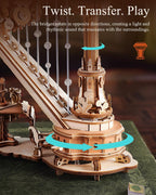 ROKR - Rompecabezas de madera 3D de arpa mágica, caja de música mecánica de reproducción automática, 350 piezas