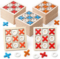Paquete de 24 juegos de mesa de madera de Tic Tac Toe para niños de 4 a 8 a