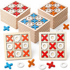 Paquete de 24 juegos de mesa de madera de Tic Tac Toe para niños de 4 a 8 a
