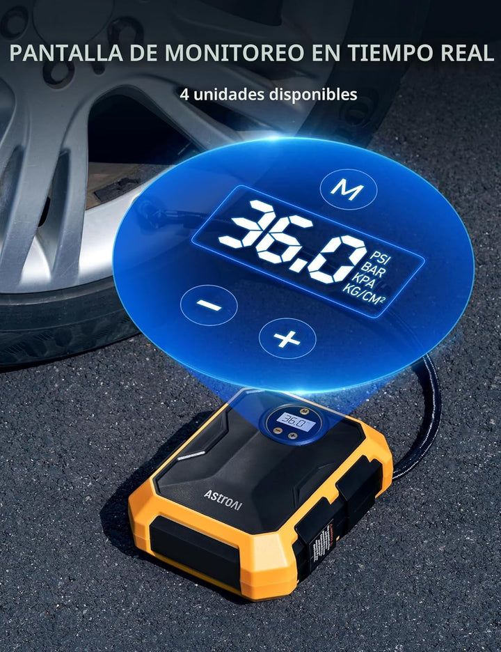 AstroAI Inflador de neumáticos Compresor de aire 12V DC Compresor d...