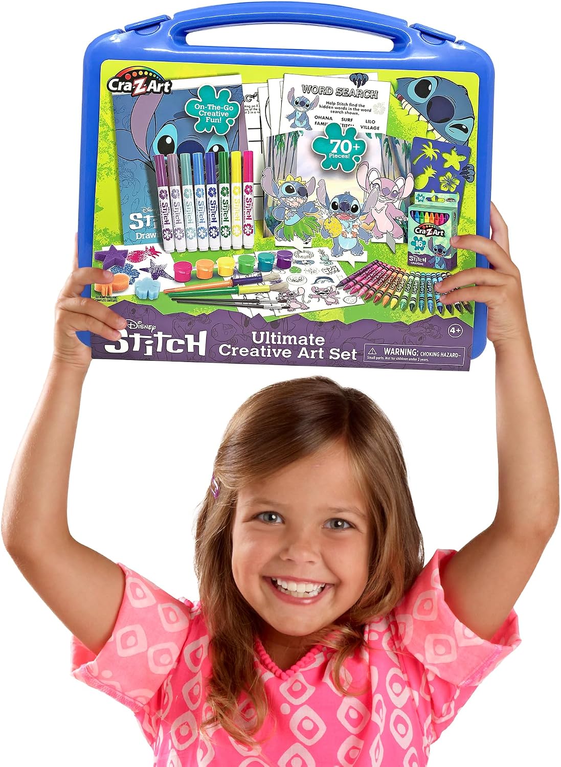 Disney Stitch Estuche de Actividades Creativas Definitivo para Niños, más de 70 Piezas para Diversión Creativa con el Favorito Stitch, Regalo para Niños y Niñas