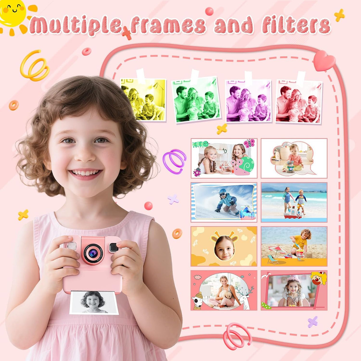 Cámara para Niños con Impresión Instantánea Juguetes para Niñas Ado...
