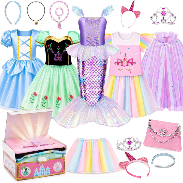 Meland Vestido de princesa - Ropa de vestir para niñas con juguetes...