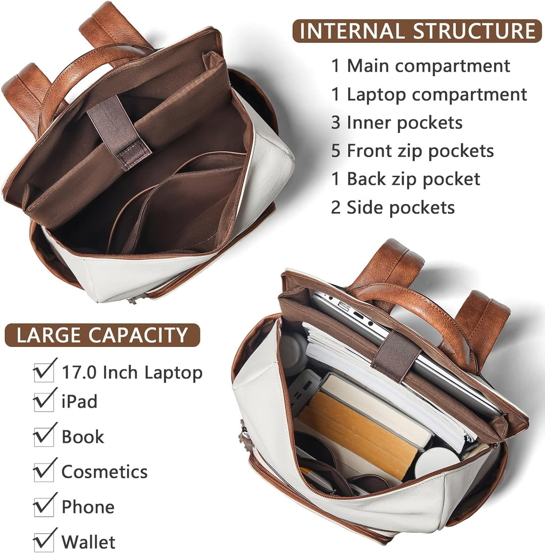 Shrrie Mochila de viaje grande mejorada para laptop con compartimen...