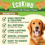 EcoKind Queso de Yak Chucrut Himalayo para Perros, Chucrut de Yak para Perros Grandes, 4-5 Huesos