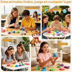 Kit de arcilla seca al aire, 16 animales para modelar arcilla mágica de secado al aire para niños, kits de arcilla de moldeo suave y no pegajosa con herramientas instrucciones para el hogar, regalos