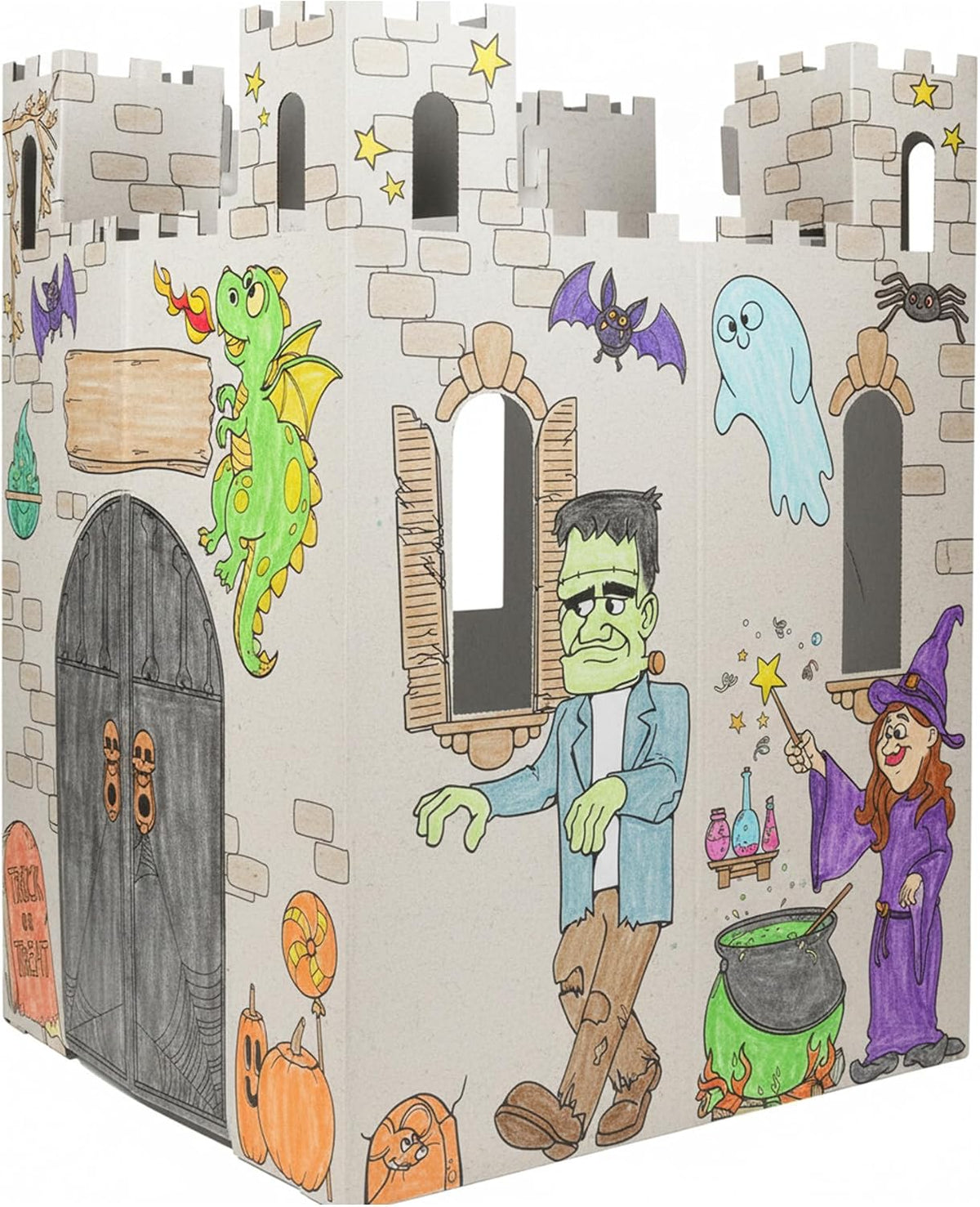 Castillo embrujado de cartón fácil - Fuerte para niños y casa de arte y