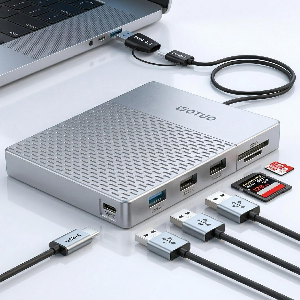 Estación de acoplamiento YOTUO para disco duro externo, Hub USB-C +...