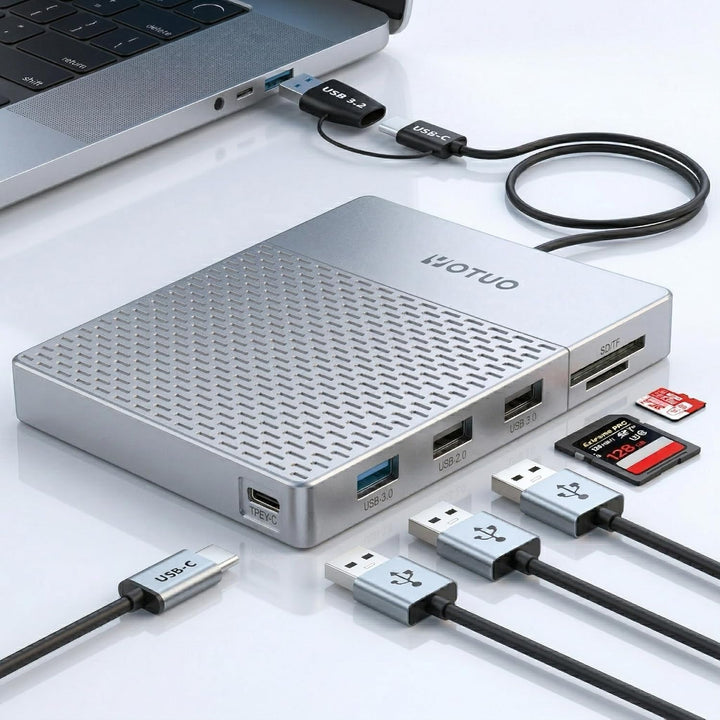 Estación de acoplamiento YOTUO para disco duro externo, Hub USB-C +...