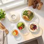 Juego de recipientes de vidrio para alimentos Urban Green con tapa de vidrio, paquete de 4, contenedores para preparar comida con tapa hermética de marco de silicona, a prueba de fugas, 100% libre de