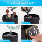 NATIONAL GEOGRAPHIC Kit profesional de pulidor de rocas - Pulidor de rocas completo para adultos y niños con barril duradero de 2 libras, rocas, grano y espuma de pulido patentada GemFoam, pulidor de