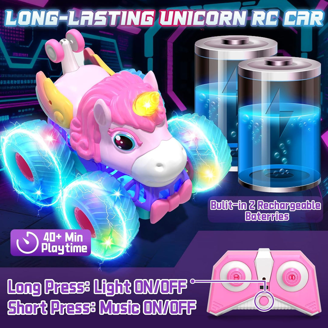 Lehoo Castle Auto a control remoto para niñas con rotación