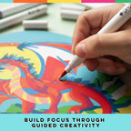 Bright Stripes Kit de pintura marcador por números, tema de dragones