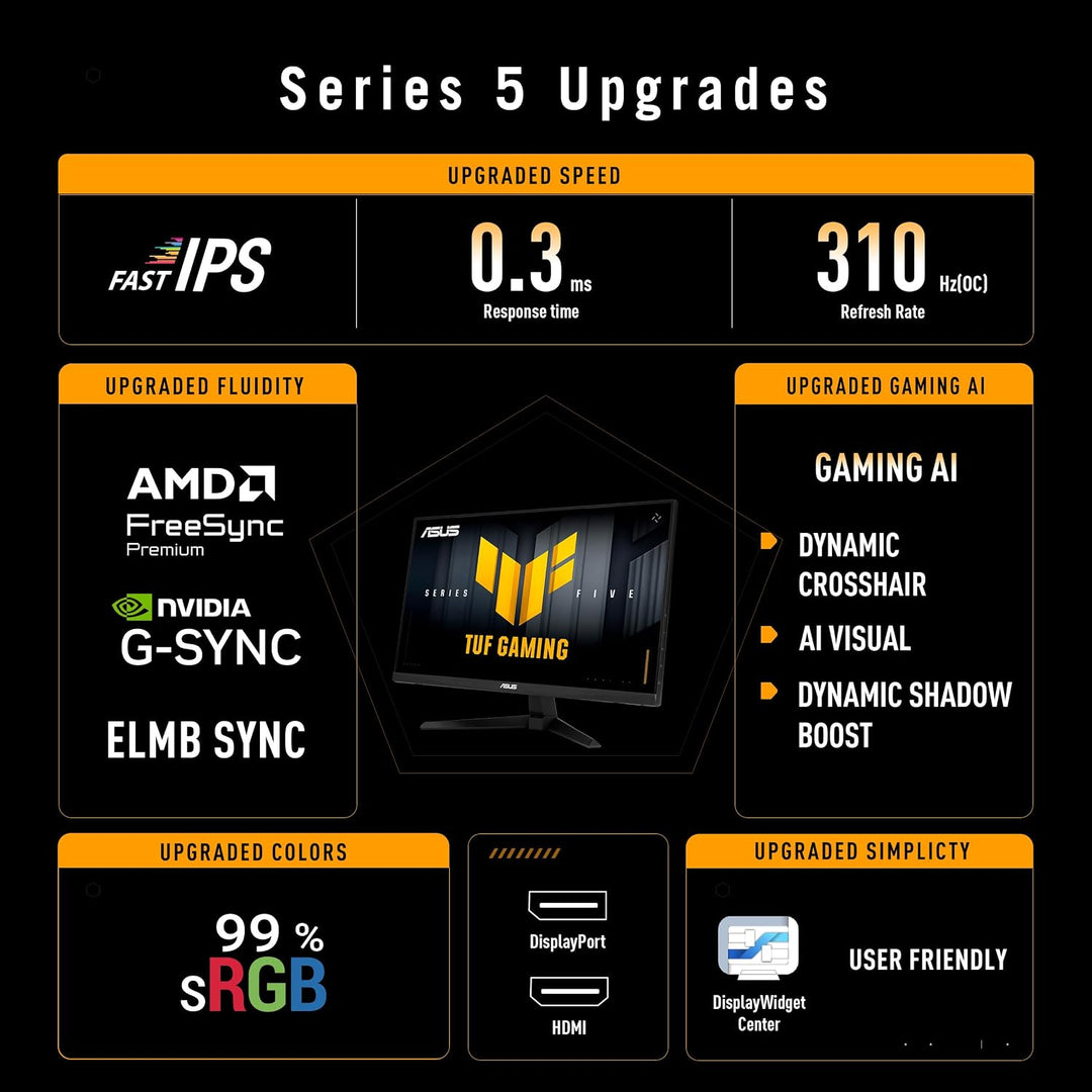ASUS TUF Gaming Series 5 24.5" 1080P Monitor (VG259QMR5A) - Fas...