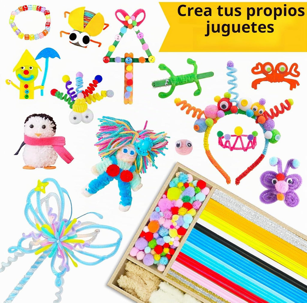 Fusihey Suministros de manualidades para niños: caja de kit de manualidades para niños con más de 3000 piezas, kit de artes y manualidades para niños de 4 a 8 años y 8 a 12 años, caja de almacenamiento para niñas y niños, juego de materiales de arte a
