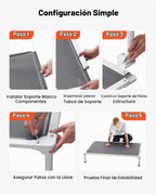 VEVOR Cama elevada para perros a prueba de mordidas, cuna elevada portátil para perro con marco de metal de tubo de aluminio y malla de textileno transpirable, cama hamaca elevada para interiores y exteriores, L, gris