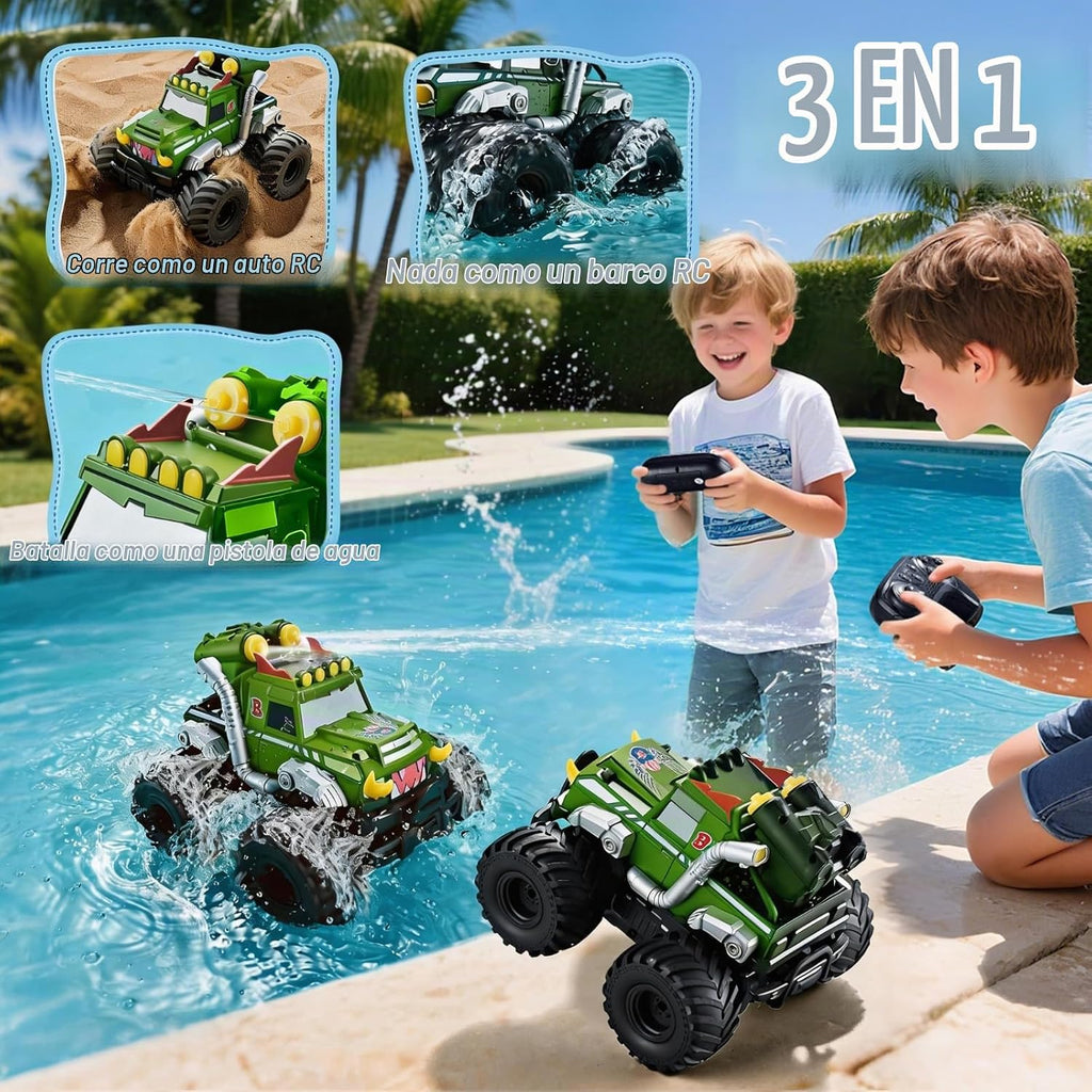 3-en-1 Amphibious Remote Control Car, RC Boat, Water Gun