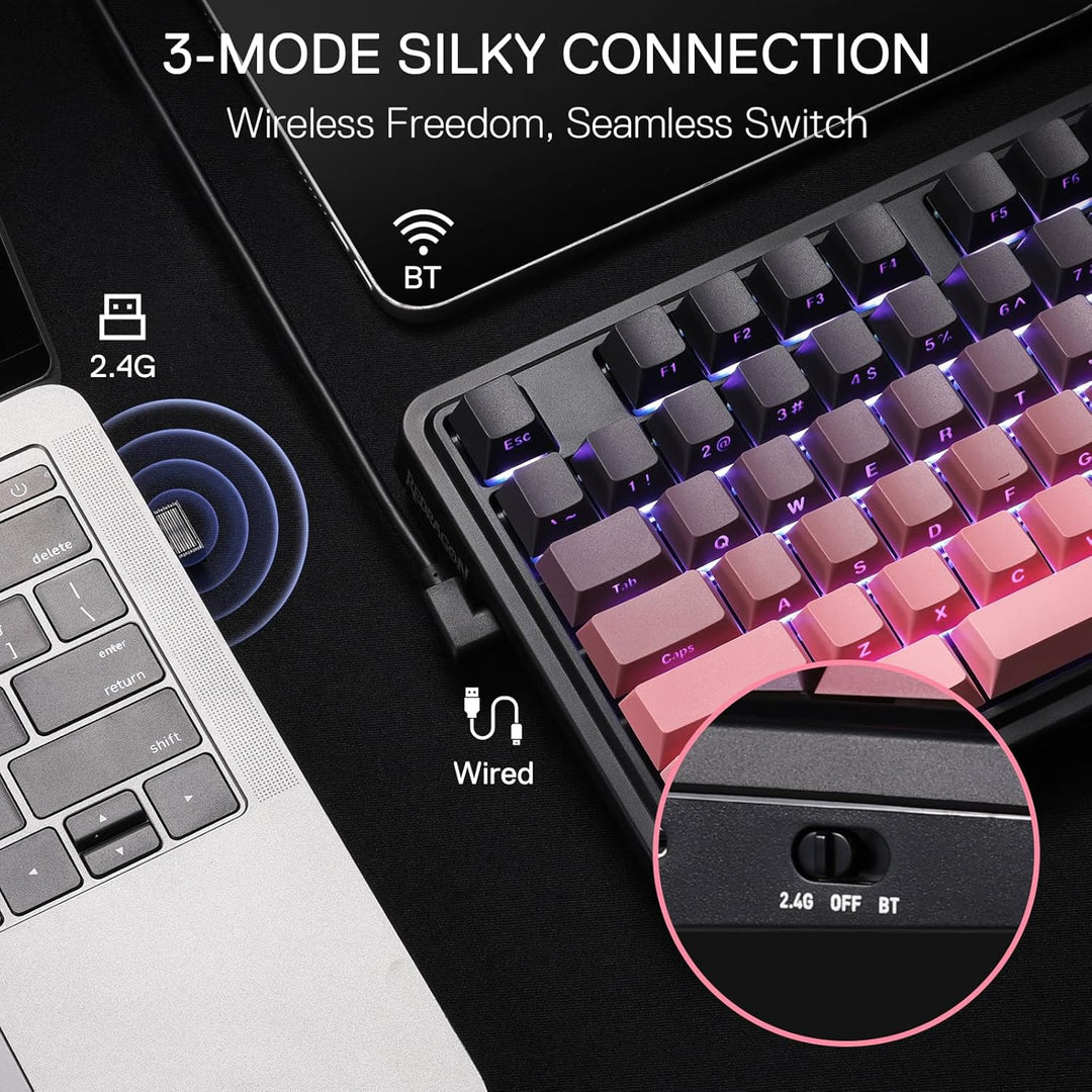 Redragon K728 PRO 80% Teclado Gaming Inalámbrico con Junta Tórica,...
