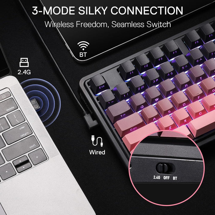 Redragon K728 PRO 80% Teclado Gaming Inalámbrico con Junta Tórica,...