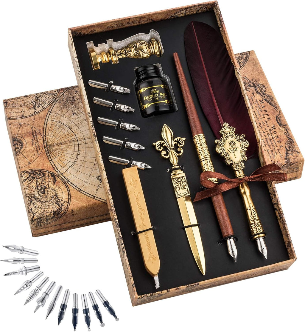 Juego de plumas y tinta para caligrafía