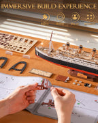 Rolife Rompecabezas de madera 3D modelo Titanic Kit de barco 19.5" 433pcs