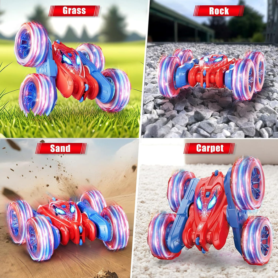 Coche de control remoto de araña, RC de acrobacias de 360° para niñ...
