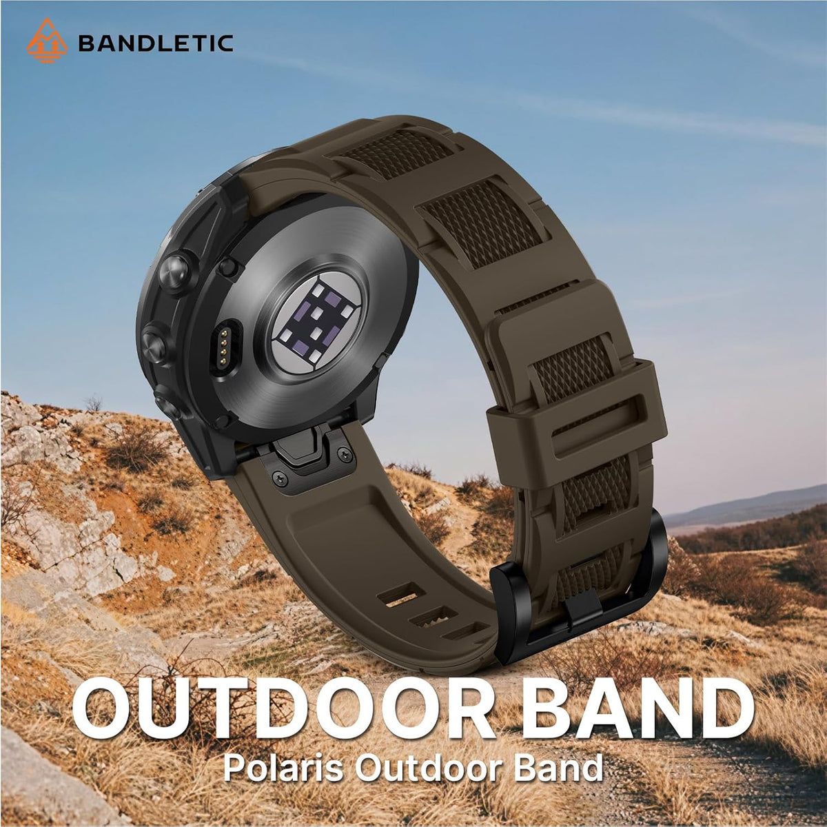 Bandletic Correa de silicona para exteriores compatible con Garmin Watch
