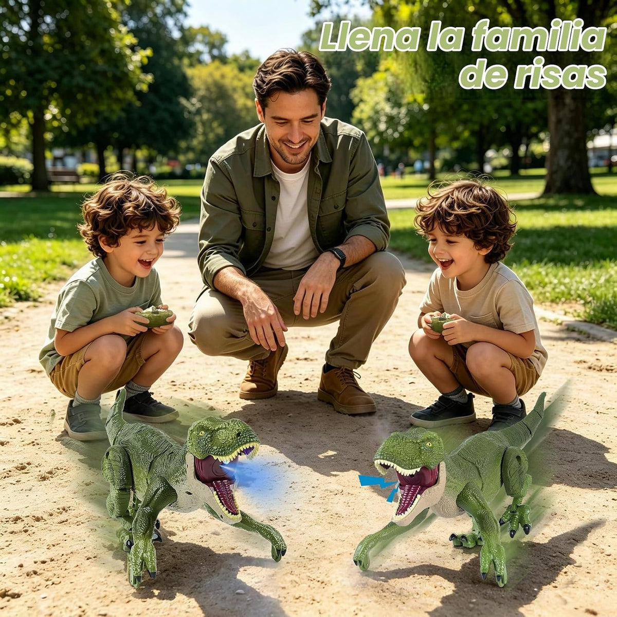 Juguetes de dinosaurio con control remoto para niños de 4 a 7 y de 8 a 12 años - Los mejores regalos de cumpleaños para niños de 4 a 12 años, dinosaurio caminante con rugidos, rociador, luz