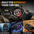 Relojes inteligentes militares para hombres, llamadas Bluetooth AMOLED de 2.06 pulgadas, IP68 con monitor de sueño, podómetro, más de 110 modos deportivos, reloj inteligente táctico para Android, iOS y Samsung compatible