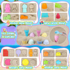 Juguetes de playa con 2 camiones, cubos plegables para niños de 3