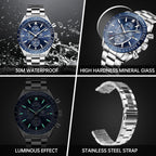 BENYAR Relojes de pulsera para hombre, cronógrafo analógico, de cuarzo, impermeables, para negocios, trabajo, casual, deportivo, con calendario