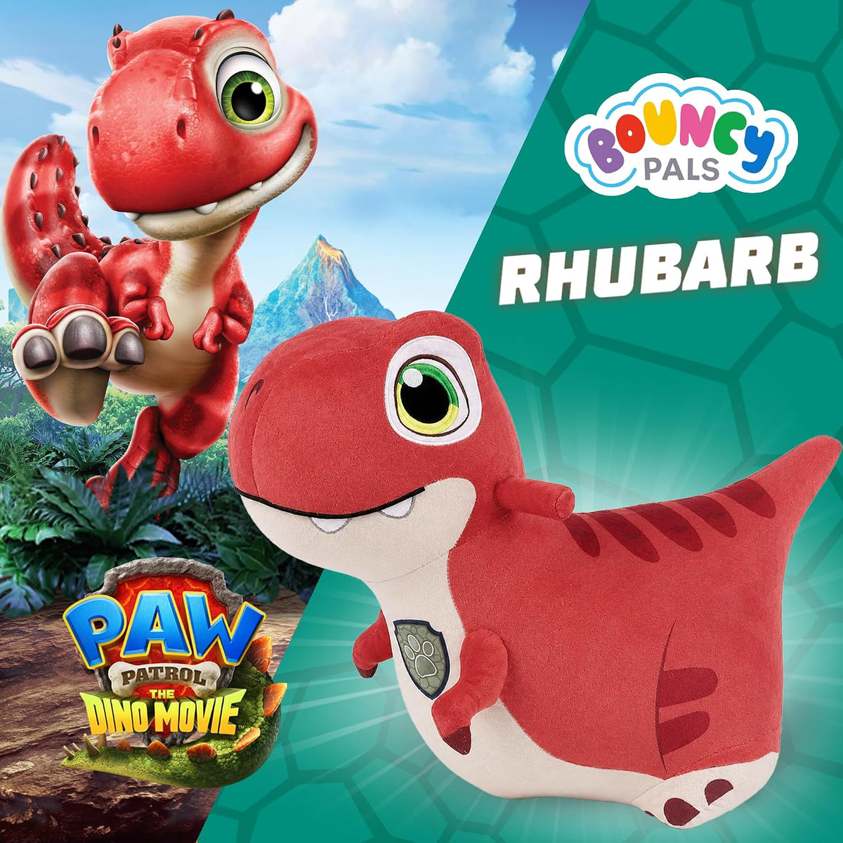 Paw Patrol Bouncy Pals x The Dino Movie - Juguete de dinosaurio para niños