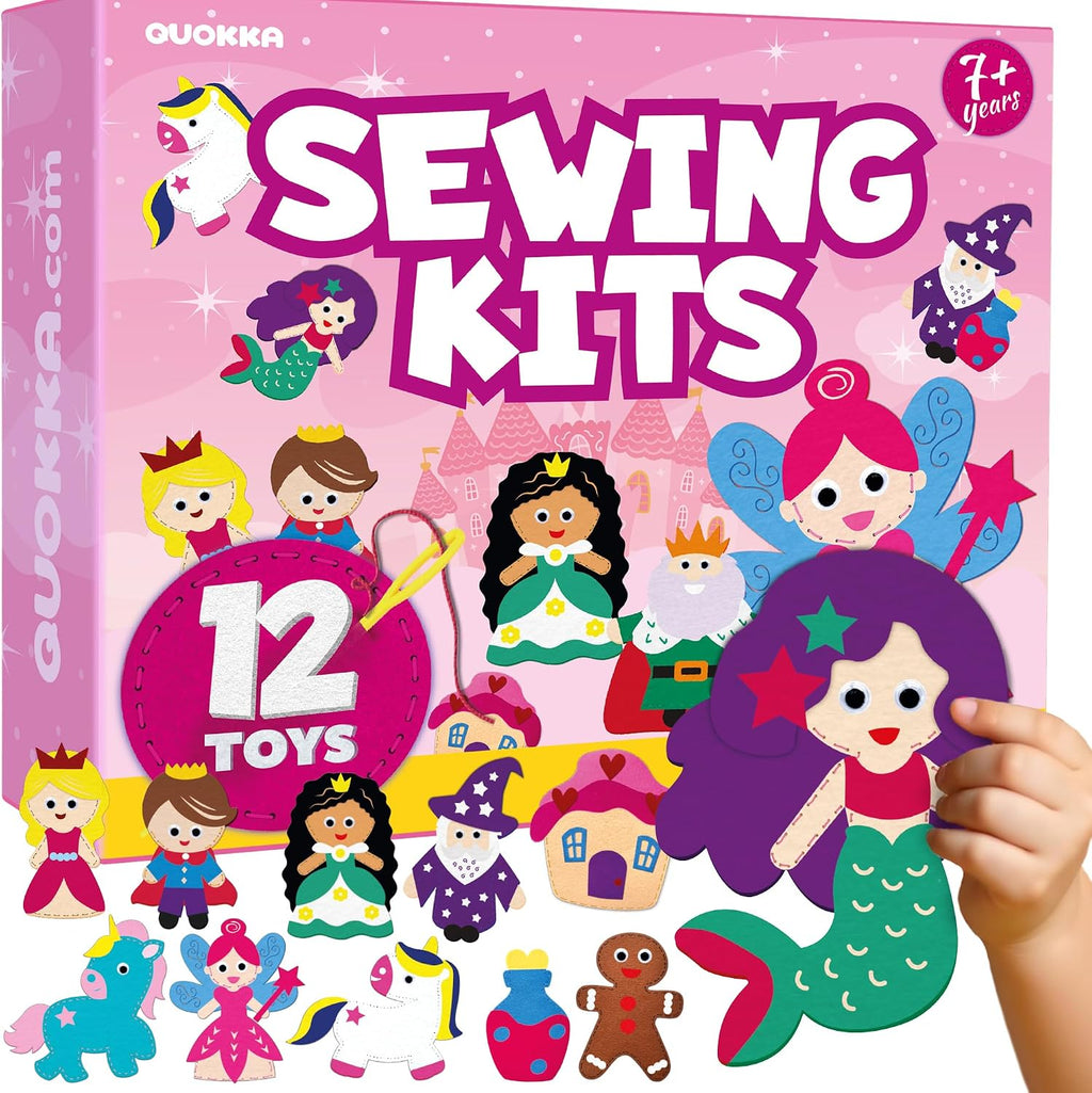 Kits de costura para niños de 5 a 8 a 12 años, kit de costura para