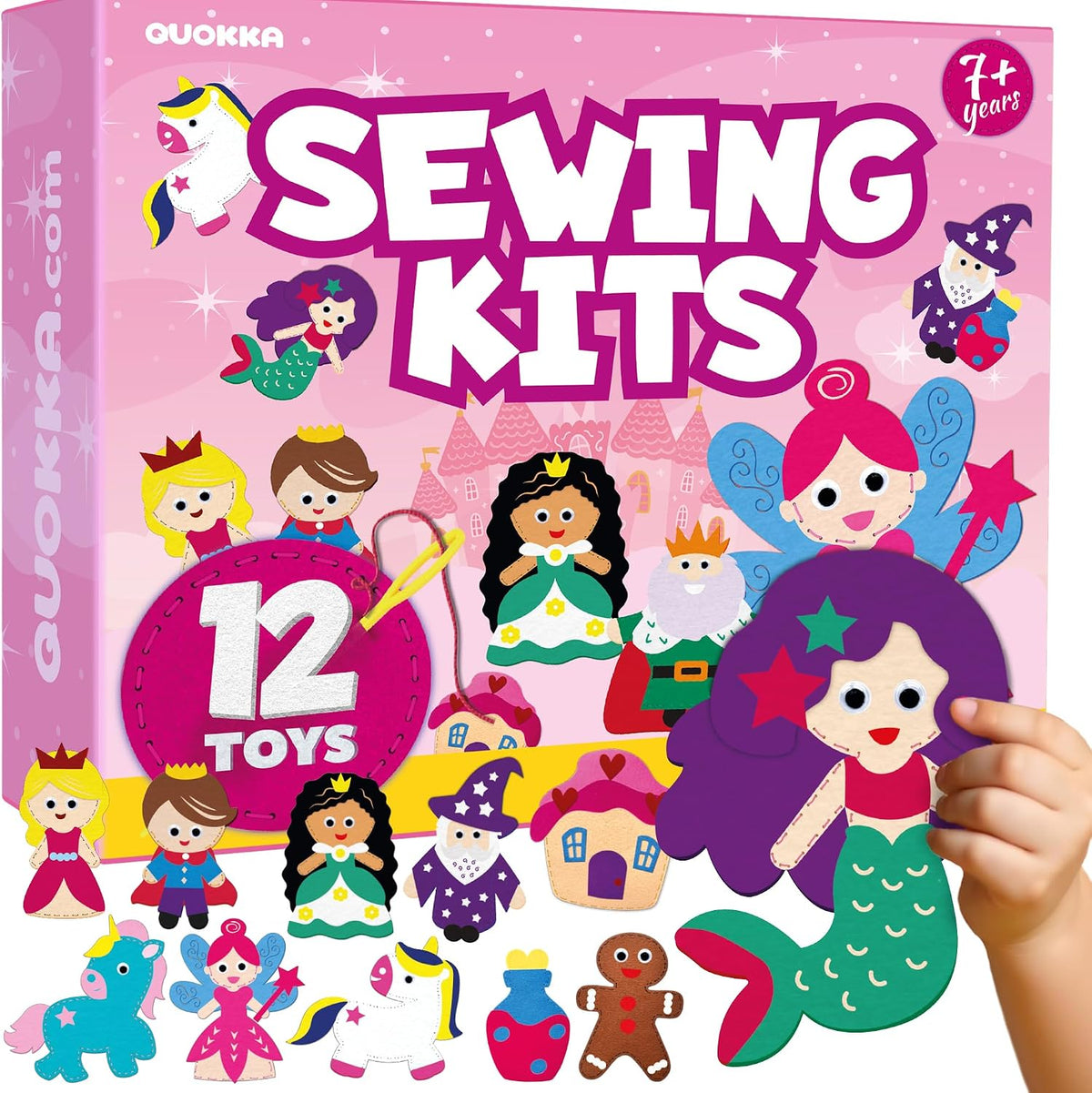 Kits de costura para niños de 5 a 8 a 12 años, kit de costura para