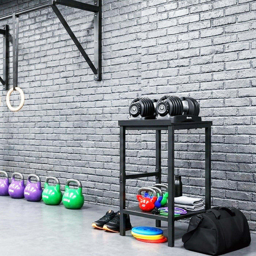 Rack Ajustable para Mancuernas/Kettlebells 500-800LB Pesado con Cobertura Opcional