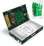 FOCO Green Bay Packers NFL BRXLZ - Calendario de Adviento para árbol de Navidad, bloque de construcción