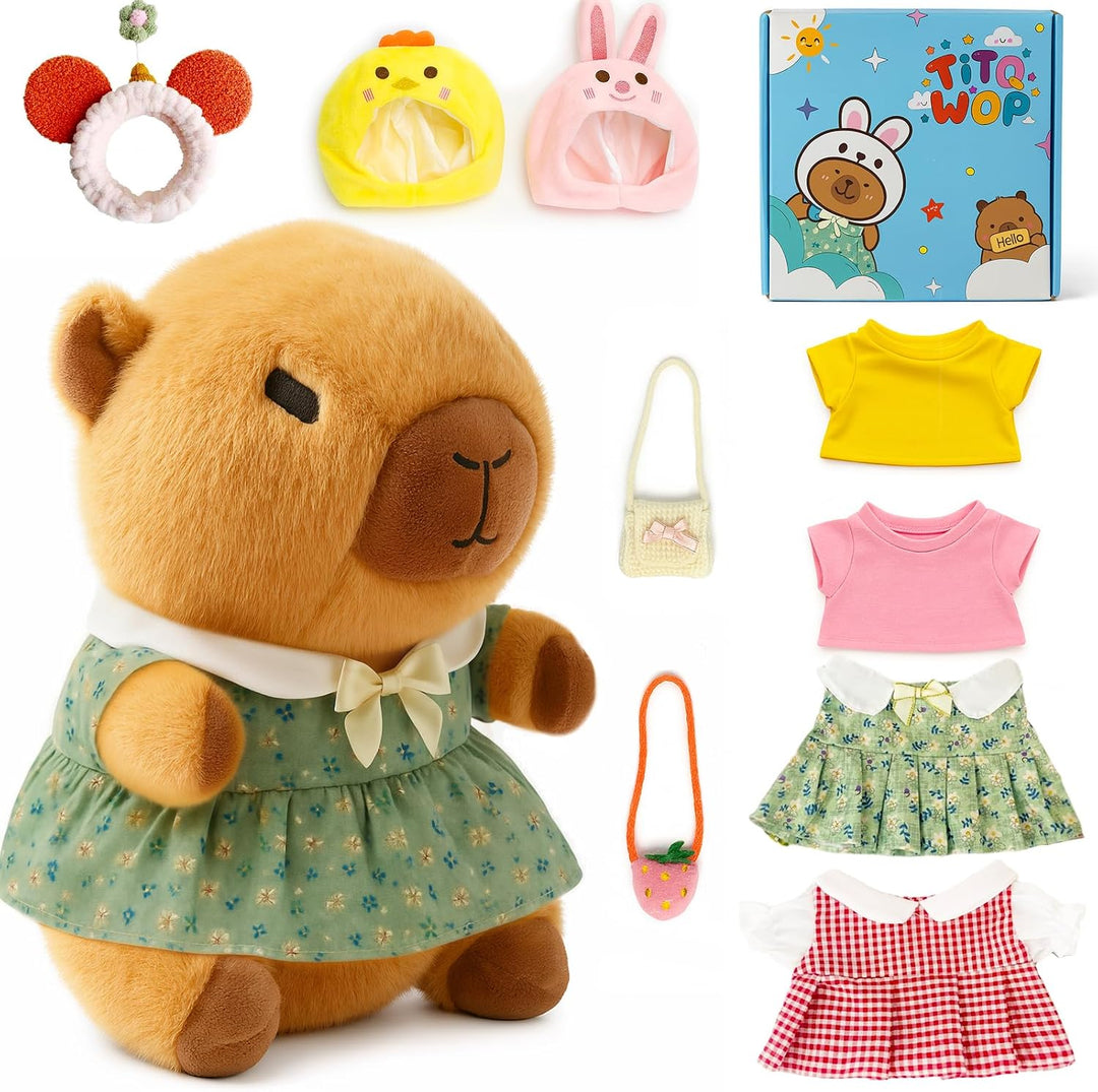 TITQWOP Juego de 9 piezas de peluche Capybara adecuado para niños y...