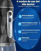 Combo de hilo dental y cepillo de dientes eléctrico, kit de limpieza oral 2-1, cepillo de dientes eléctrico sónico de 5 velocidades y irrigador de agua portátil de 4 velocidades para limpiar