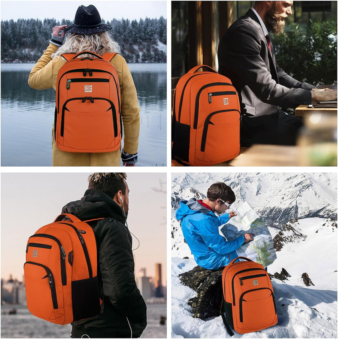 Mochila para Laptop Volher, Naranja, 15,6 pulg., Computadora portátil