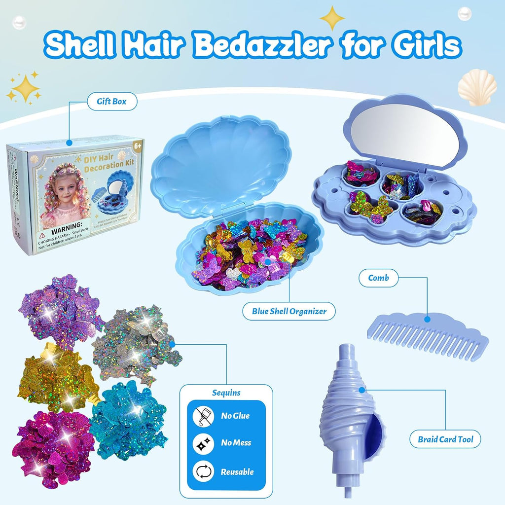 AOSITE Kit de sellado de gemas para el cabello para niñas de 3 a 12 años