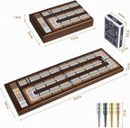 Juego de mesa de madera mejorado de 4 pistas, marcador magnético plegable de 16 pulgadas con ranura grande para almacenar 1 carta de juego y 12 clavijas de metal, instrucciones incluidas para