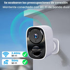 Cámara de seguridad inalámbrica 2K mejorada 2025 con tarjeta SD de 64G