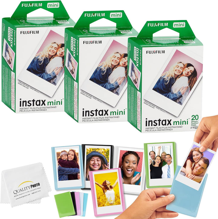 Películas Fujifilm Mini Instax + Marcos de fotos magnéticos de colo...