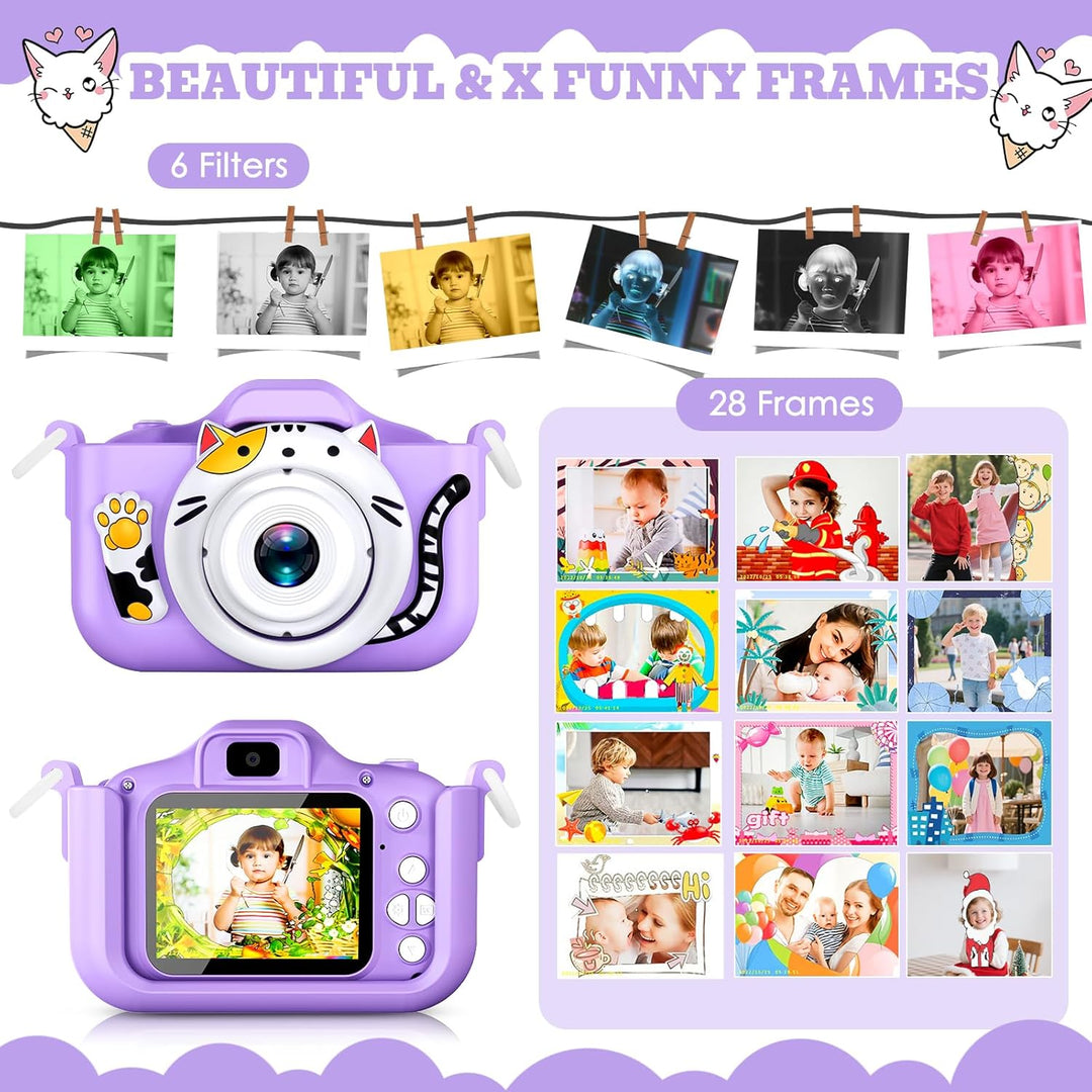 Cámara para niños DITUPAN para niñas y niños, cámara digital para n...