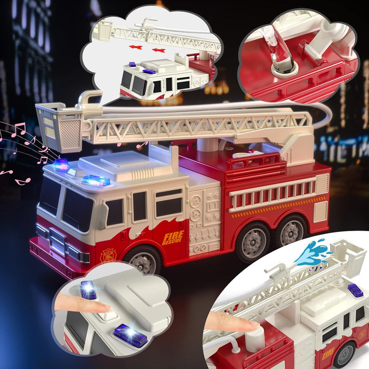 TEMI 4 Pack Juguetes de Vehículos de Emergencia para Niños